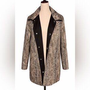 Michael Michael Kors reversible snakeskin print and black jacket overcoat. L